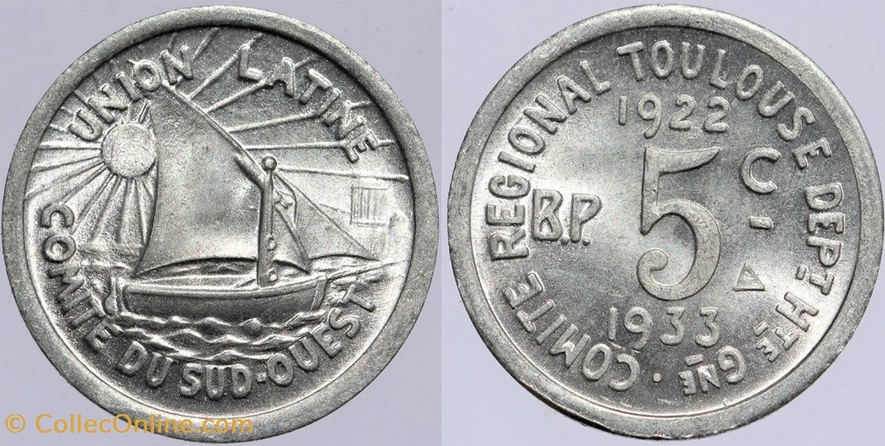 monnaies monde france 31 toulouse union latine 5 cent