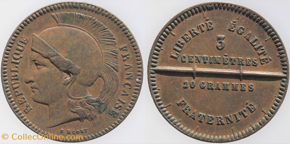 1848 - Seconde République - 10 c., concours de Rogat monnaies monde france 1848 seconde republique 10 c concours de rogat