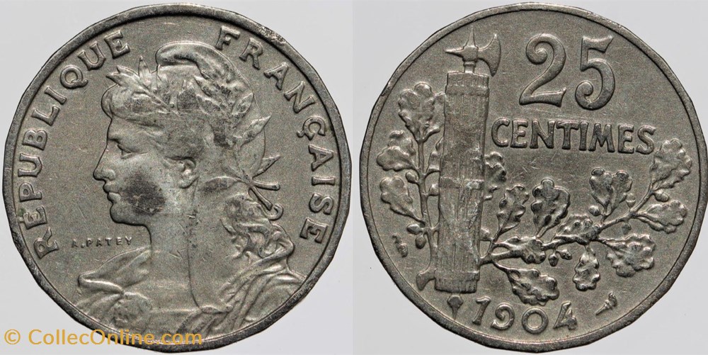 F-169 - Patey - 25 c. - 1904 monnaies monde france f 169 patey 25 c 1904