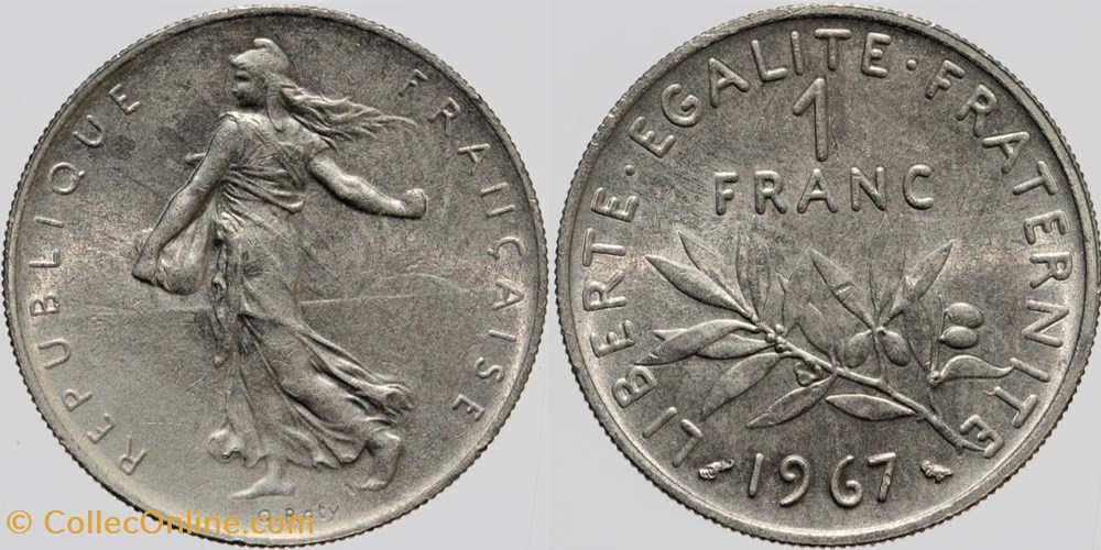 F-226 - Roty - 1 fr. - 1967 monnaies monde france f 226 roty 1 fr 1967