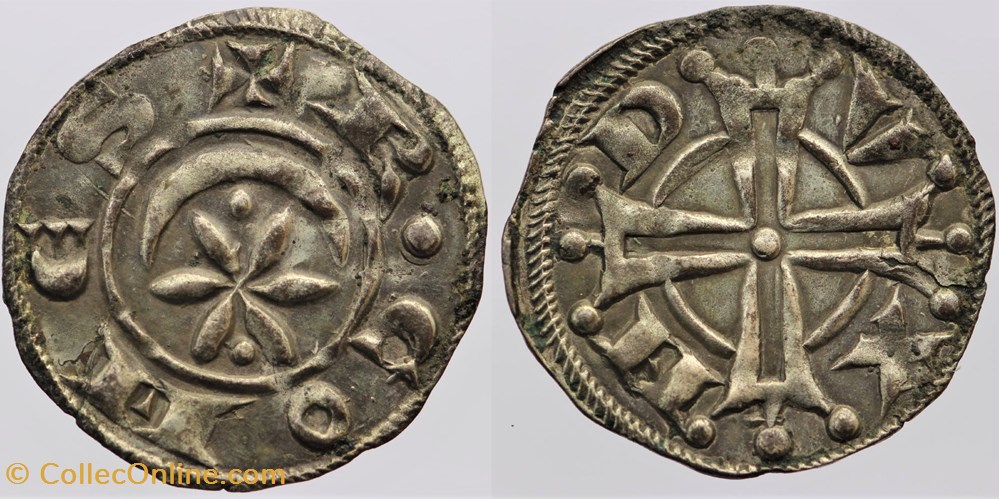 Languedoc - Marquisat de Provence - Raymond V et VI - Denier monnaies france feodales languedoc marquisat de provence raymond v et vi denier