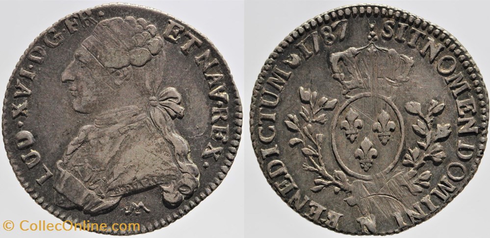 monnaies europe medievale a france royales dy 1710 louis xvi 1 5 ecu 1787 montpellier