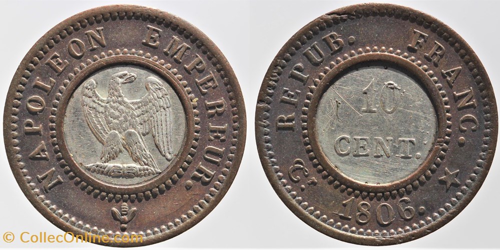 1806 - Premier Empire - Essai 10 centimes - 1806 monnaies monde france 1806 premier empire essai 10 centimes 1806