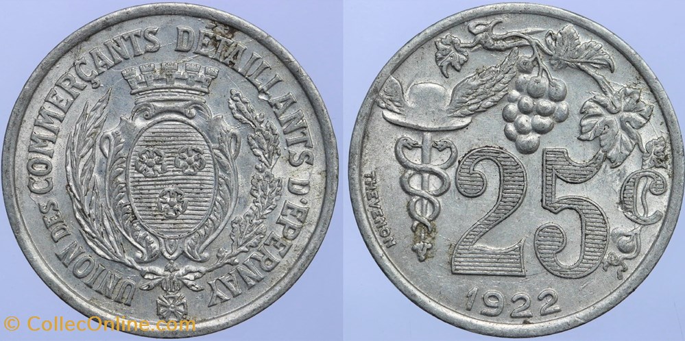 51 - Epernay - 25 centimes monnaies monde france 51 epernay 25 centimes