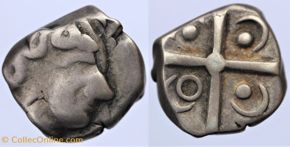 Volques Arécomiques (?) - Drachme à la tête négroïde monnaies antiques av jc ap celtes volques arecomiques drachme a la tete negroide