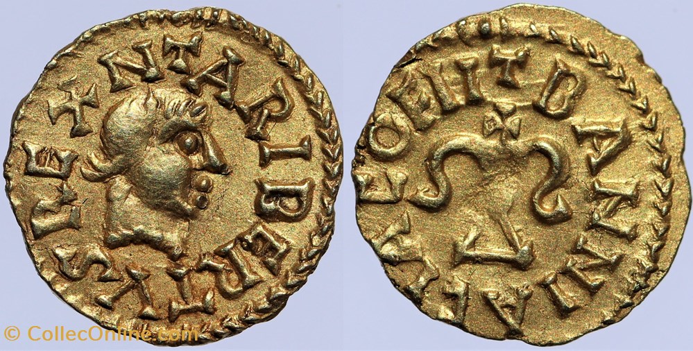 Banassac, Royale pour Caribert II monnaies europe medievale royaumes francs banassac royale pour caribert ii
