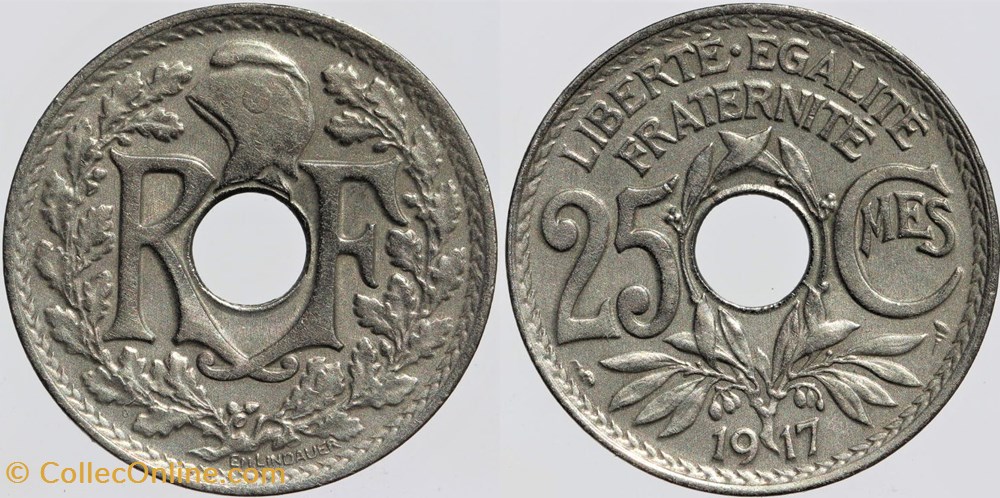 F-171 - Lindauer - 25 c. - 1917 monnaies monde france f 171 lindauer 25 c 1917