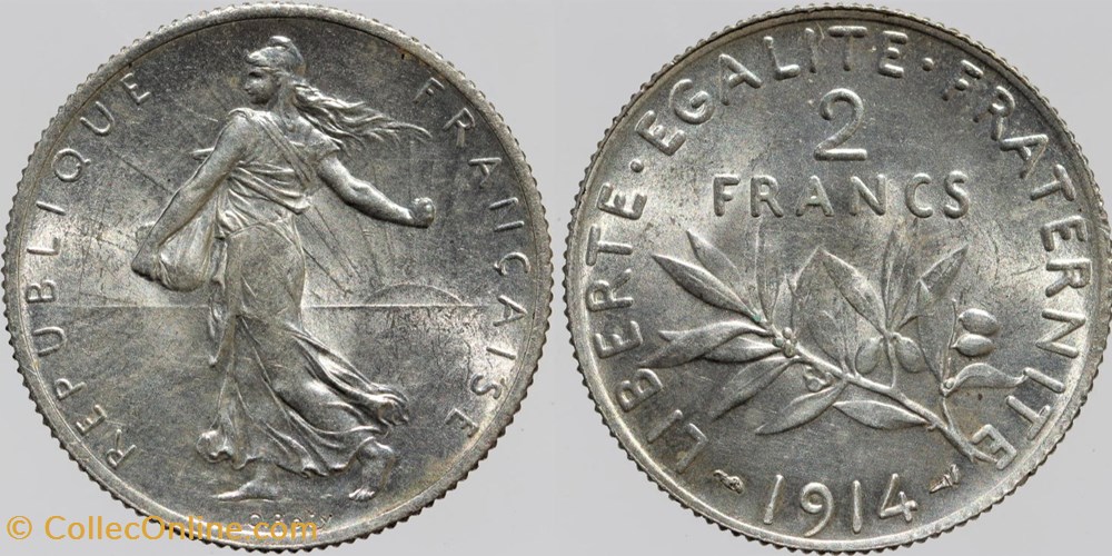 monnaies monde france f 266 roty 2 frs 1914