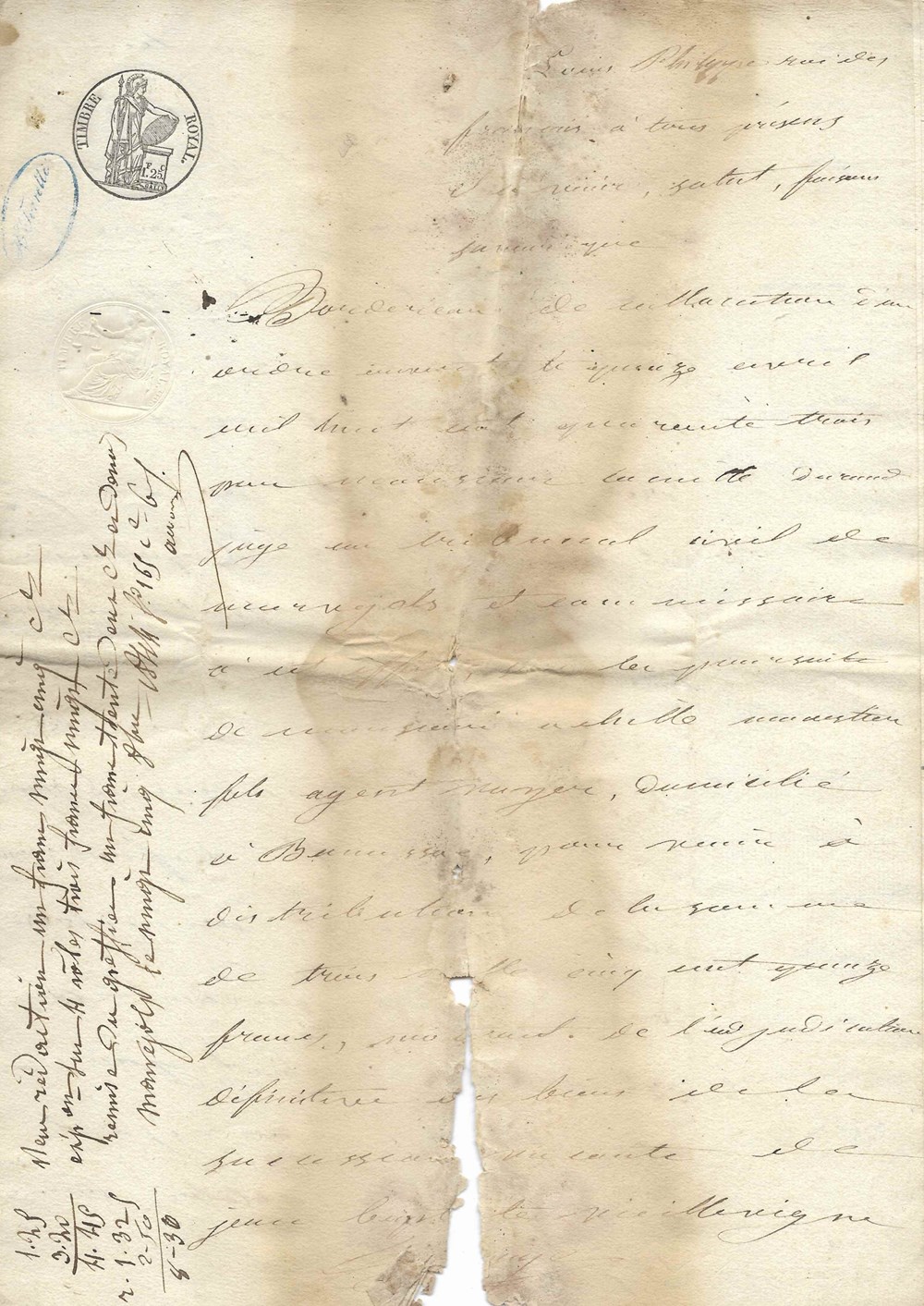 1844 - Bordereau de collocations documents anciens autres 1844 bordereau de collocations