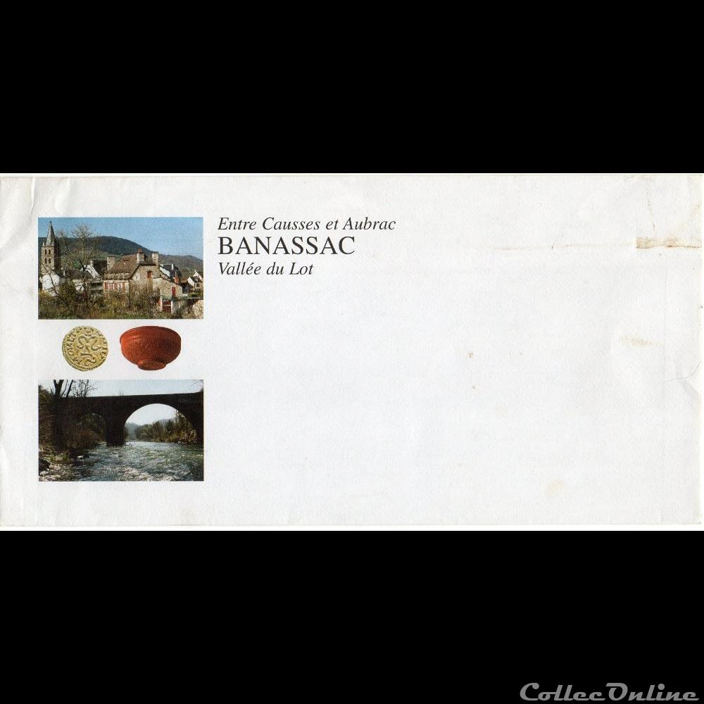 2001 - Enveloppe pré-timbrée, Banassac marque postale europe france 2001 enveloppe pre timbree banassac