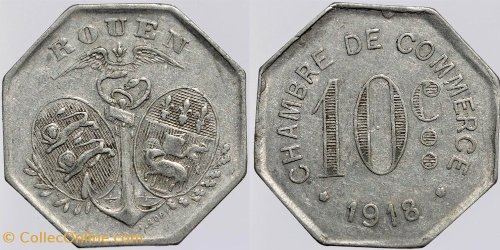 76 - Rouen - 10 centimes monnaies monde france 76 rouen 10 centimes