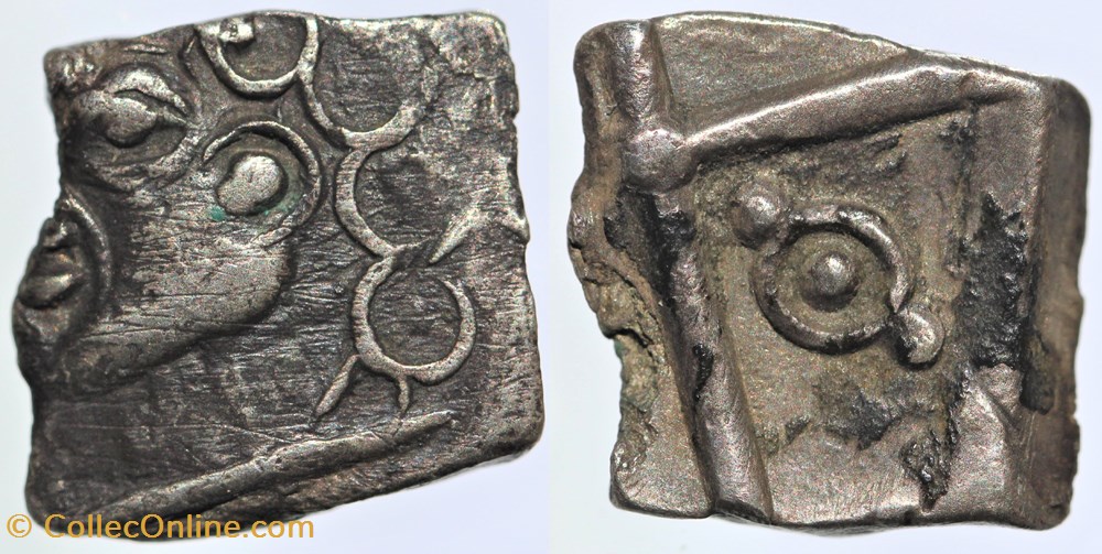 Sotiates - Drachme "bouclée du Causé" monnaies antiques av jc ap celtes sotiates drachme bouclee du cause
