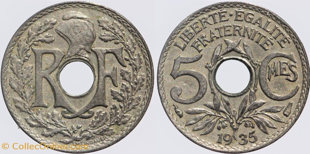 monnaies monde france f 122 lindauer 5 c 1935