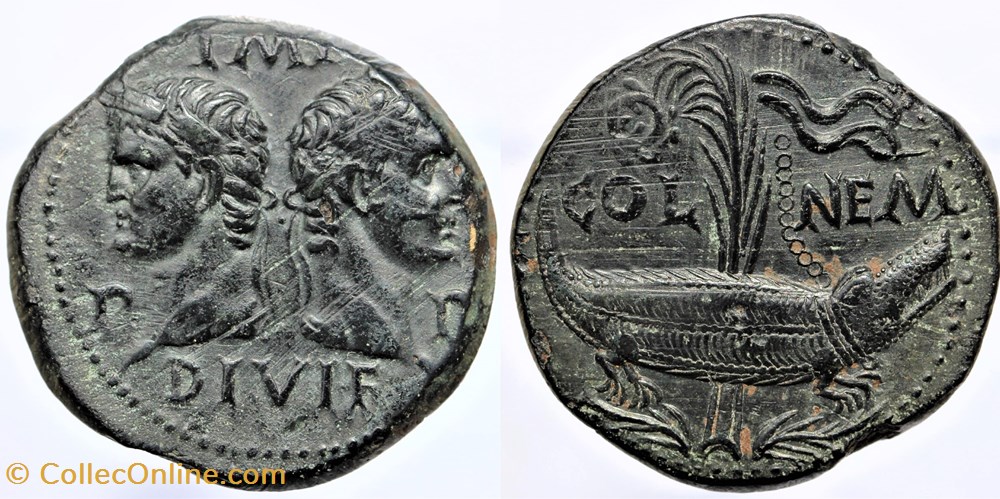 Nîmes - As COL NEM monnaies antiques av jc ap romaines republicaines imperiales nimes as col nem
