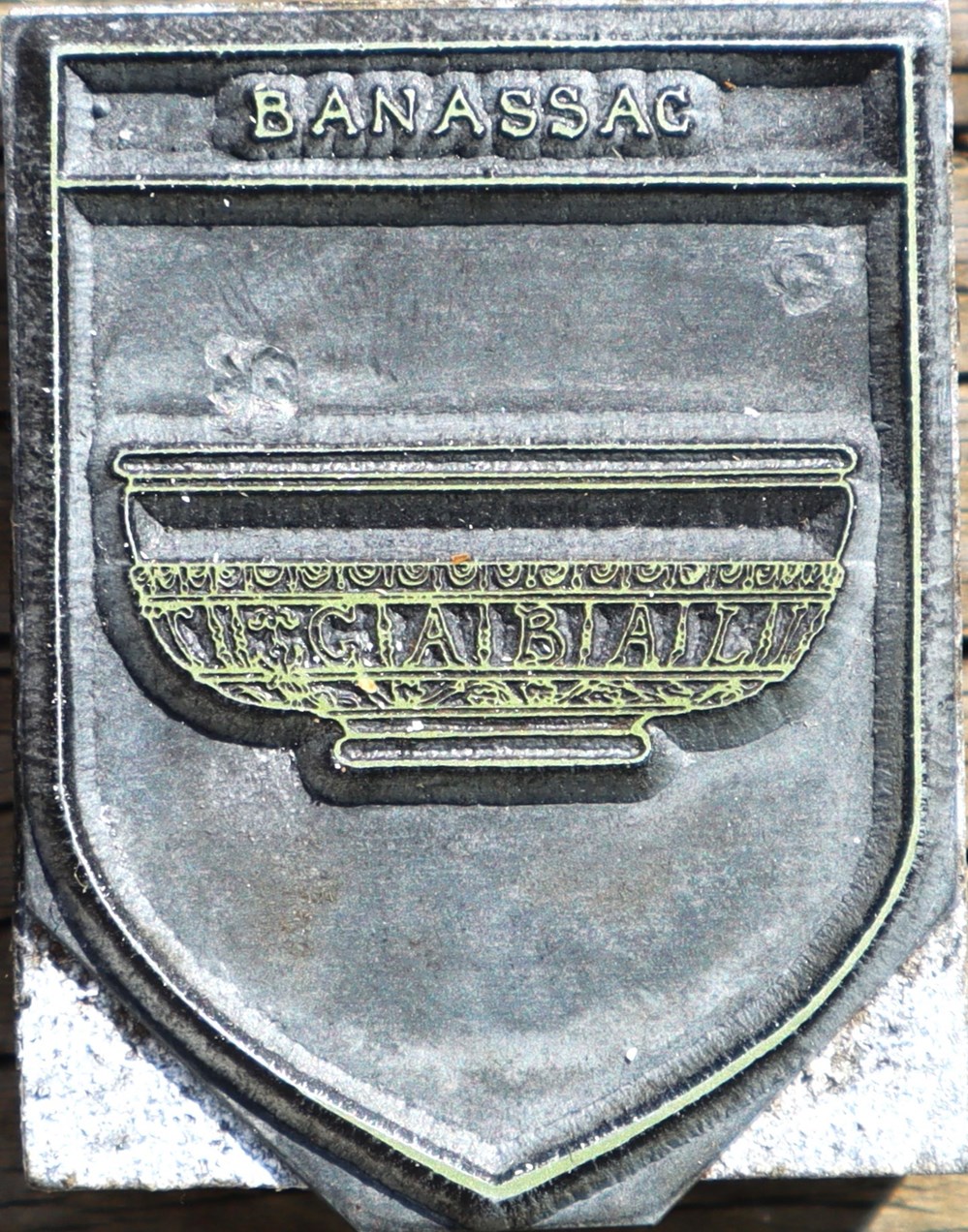 Banassac - Plaque d'imprimerie documents anciens materiel et accessoires banassac plaque imprimerie