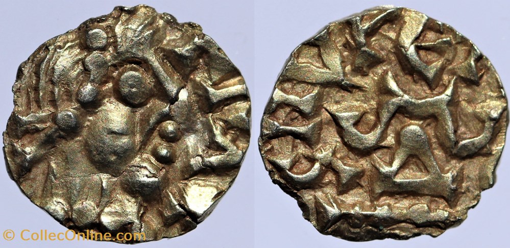 Banassac, dernier type de frappe en or avec PAX monnaies europe medievale royaumes francs banassac dernier type de frappe en or avec pax