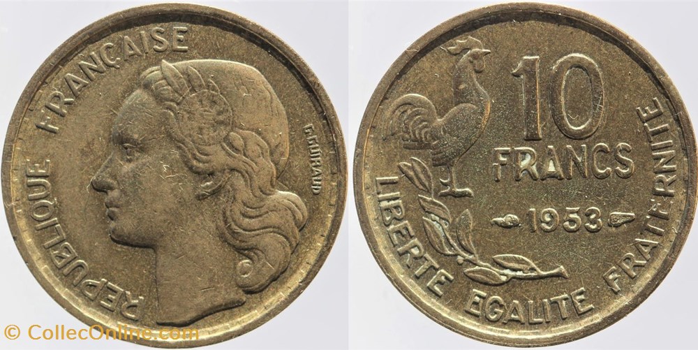 F-363 - Guiraud - 10 fr. - 1953 monnaies monde france f 363 guiraud 10 fr 1953