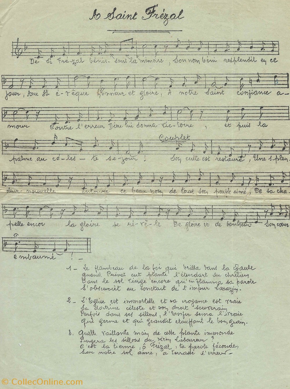 1938 - Chant, à St Frézal documents anciens autres 1938 chant a st frezal