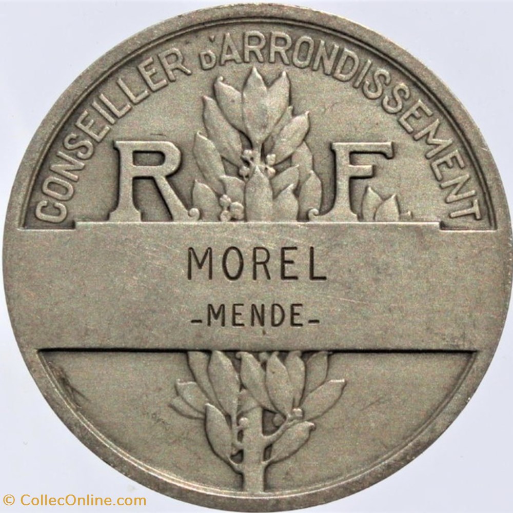 1931-1937 - Conseiller d'arrondissement 3 medailles france 1931 1937 conseiller arrondissement