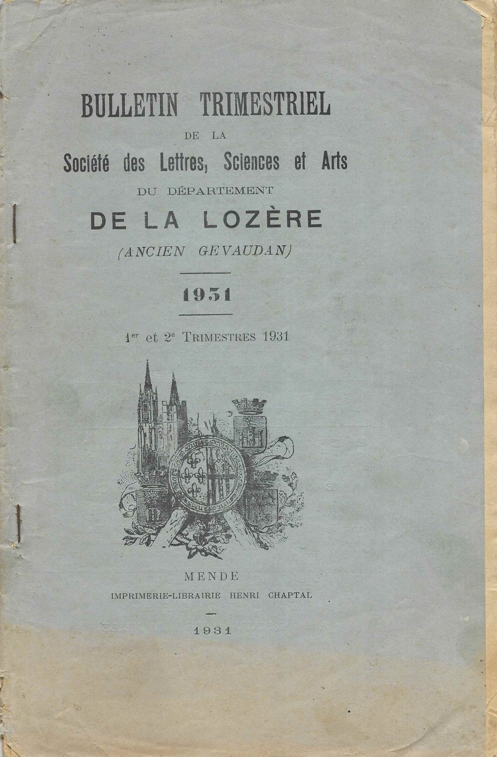 livres bd revues 1931 bulletin de la societe des lettres de la lozere
