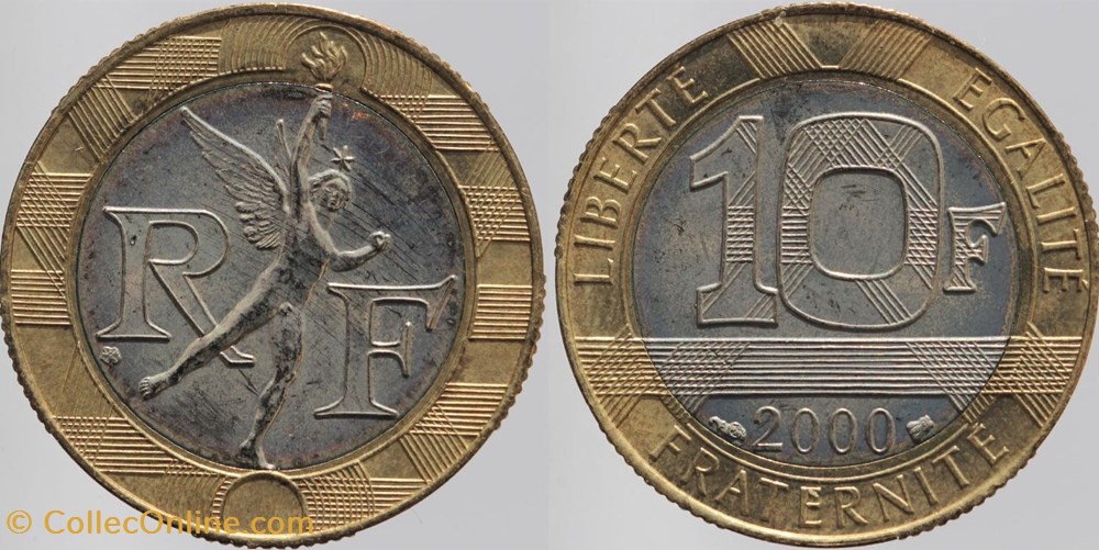 monnaies monde france f 375 genie 10 fr 2000