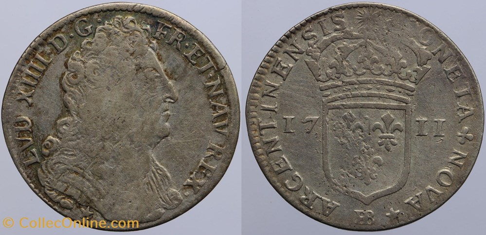 monnaies europe medievale france royales dy 1607 louis xiv 22 sols 1711 strasbourg