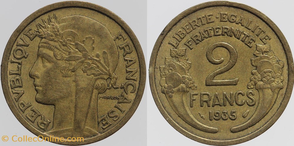 F-268 - Morlon - 2 frs. - 1935 monnaies monde france f 268 morlon 2 frs 1935