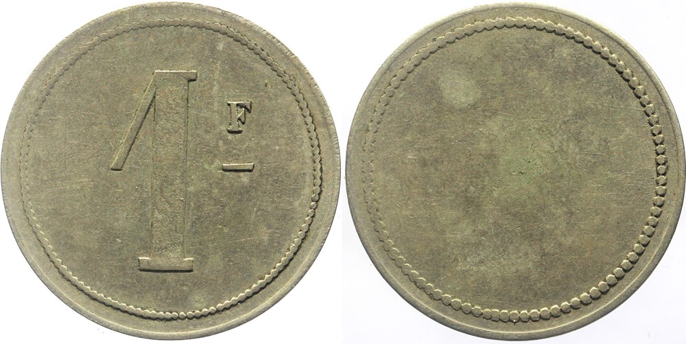 Jeton de 1 franc monnaies paranumismatique jetons poids jeton de 1 franc