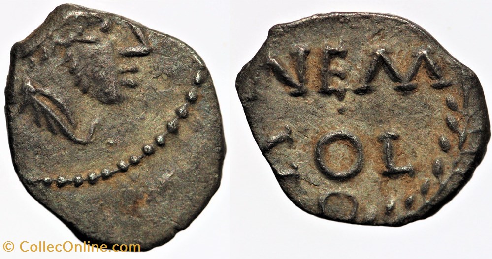 Nîmes - Obole NEM COL monnaies antiques av jc a ap celtes nimes obole nem col