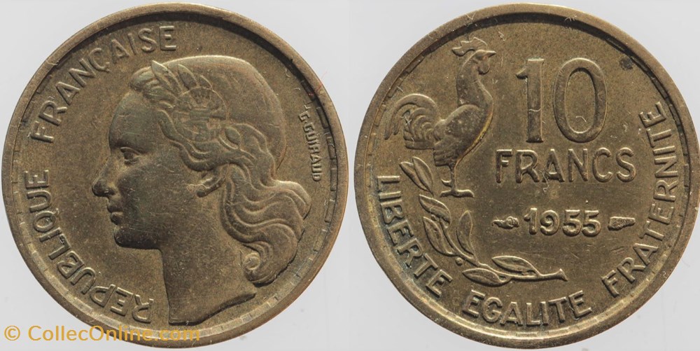 F-363 - Guiraud - 10 fr. - 1955 monnaies monde france f 363 guiraud 10 fr 1955