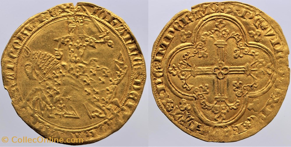 Dy 0294 - Jean II - Franc à cheval monnaies europe medievale france royales dy 0294 jean ii franc a cheval