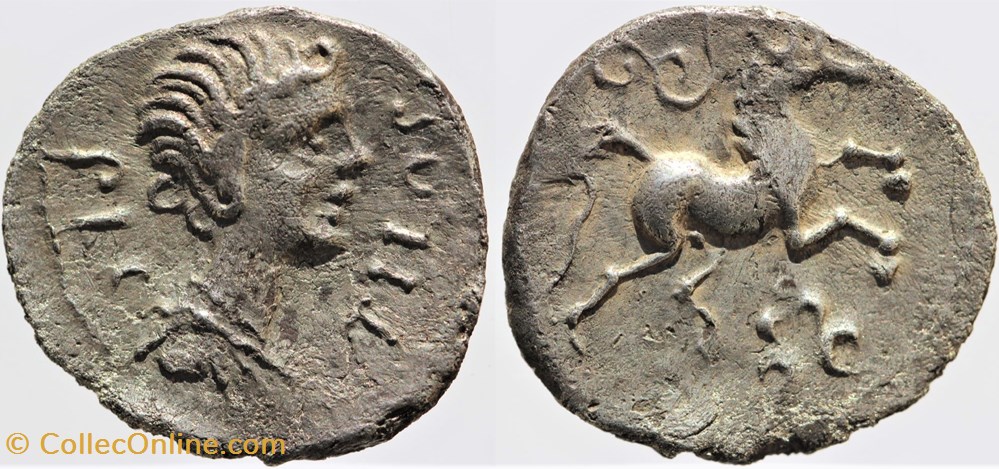 Arvernes - Denier PICTILOS monnaies antiques av jc ap celtes arvernes denier pictilos