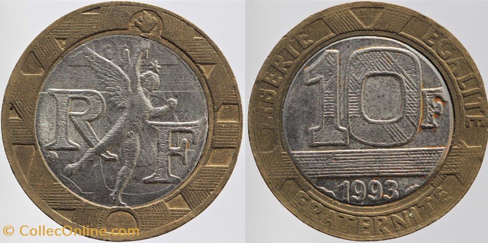 monnaies monde france f 375 genie 10 fr 1993 fausse fantome