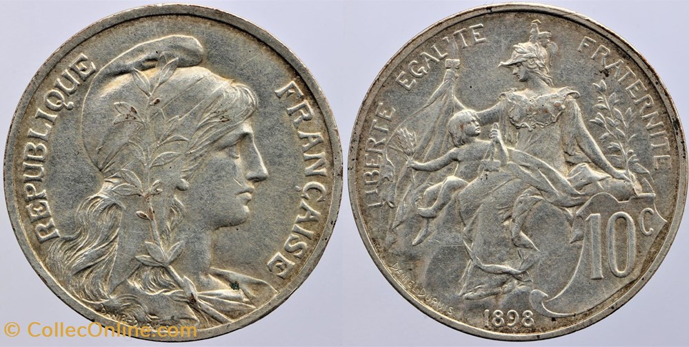 F-136 - Dupuis - 10 c. - 1898 var. monnaies monde france f 136 dupuis 10 c 1898 var