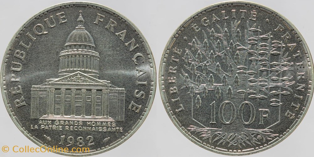 F-451 - Panthéon - 100 fr. - 1982 monnaies monde france f 451 pantheon 100 fr 1982