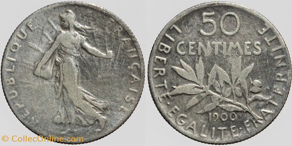 F-190 - Roty - 50 c. - 1900 monnaies monde france f 190 roty 50 c 1900