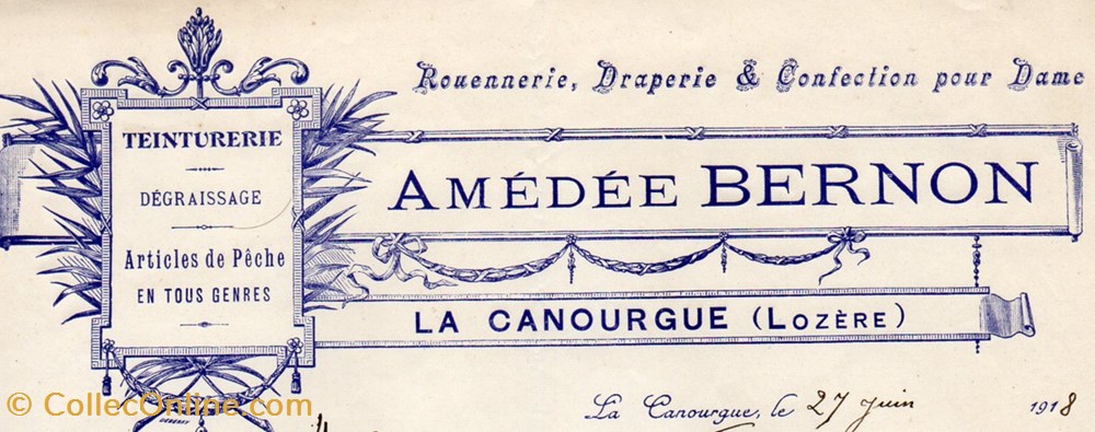 documents anciens factures commerciaux bernon amedee 1918