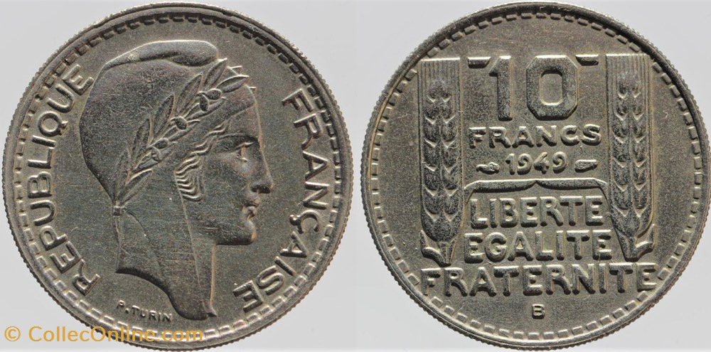 F-362 - Turin - 10 fr. - 1949 B monnaies monde france f 362 turin 10 fr 1949 b