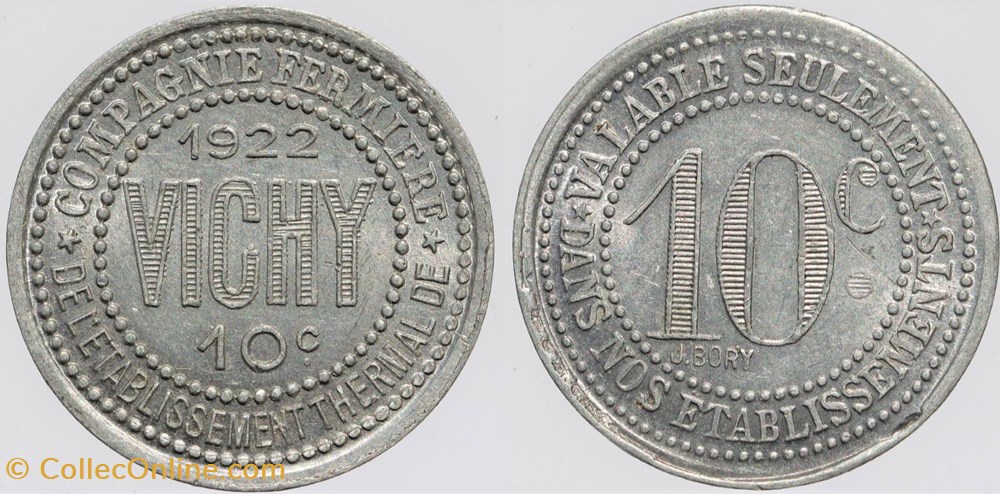 03 - Vichy - 10 centimes monnaies monde france 03 vichy 10 centimes