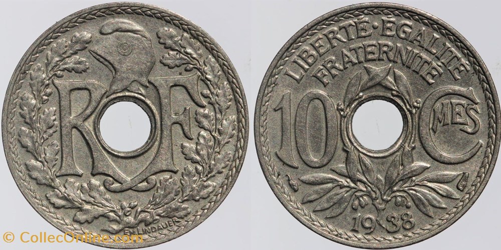 F-138 - Lindauer - 10 c. - 1938 monnaies monde france f 138 lindauer 10 c 1938