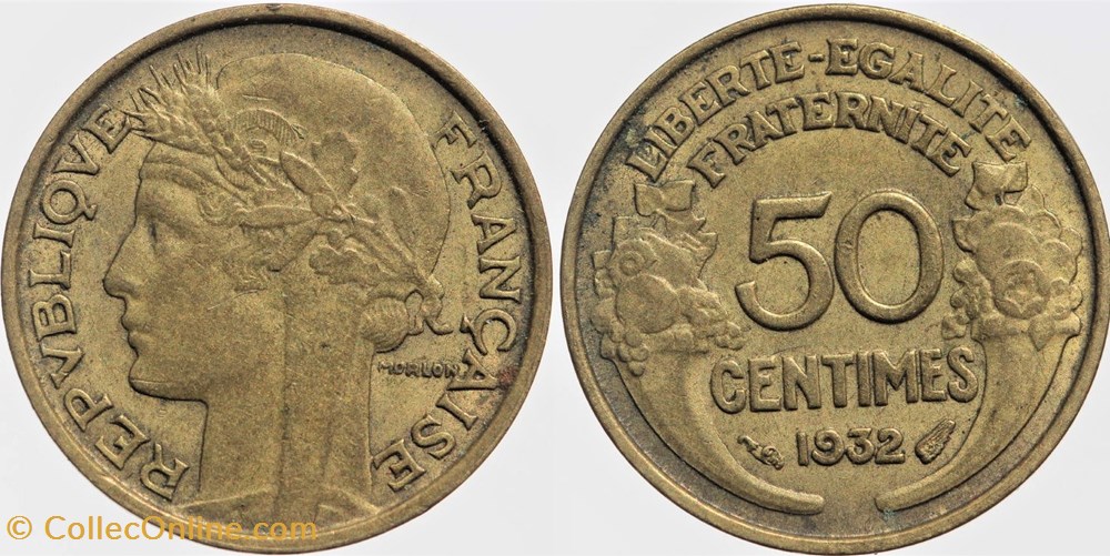 monnaies monde france f 192 morlon 50 c 1932