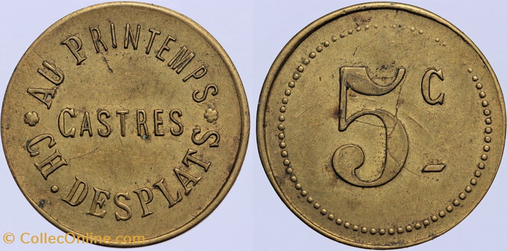 81 - Castres - 5 centimes monnaies monde france 81 castres 5 centimes