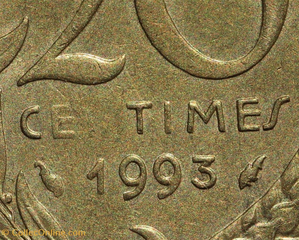 F-156 - Lagriffoul - 20 c. - 1993 coin bouché monnaies monde france f 156 lagriffoul 20 c 1993 coin bouche