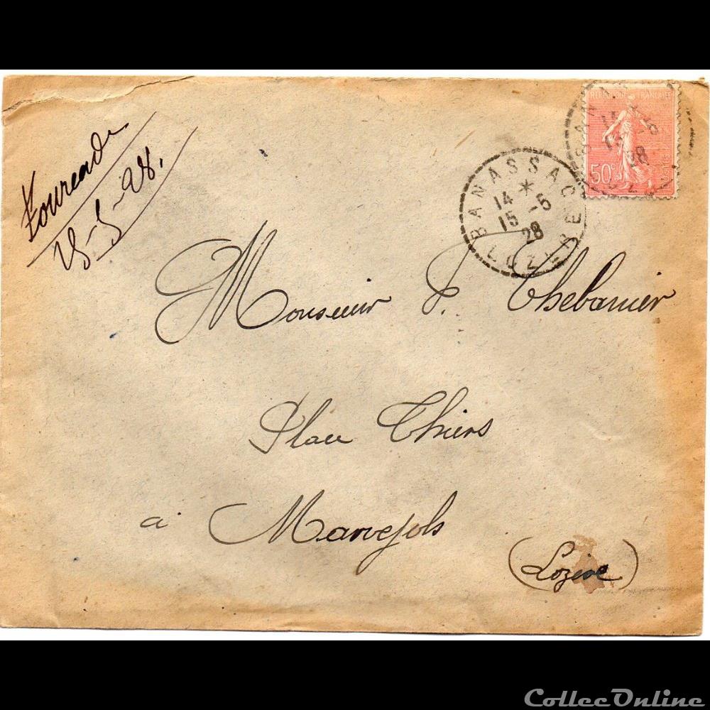 1928 - Cachets type B4 marque postale europe france 1928 cachets type b4