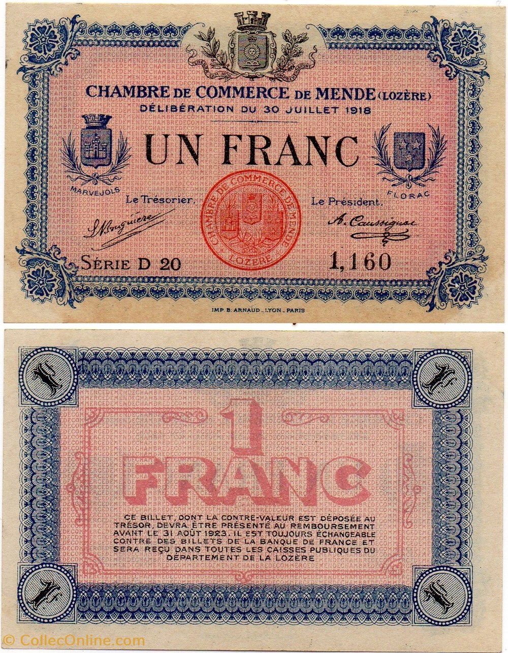 1 franc C.C.M. - Série D20 billets europe france 1 franc c c m serie d20