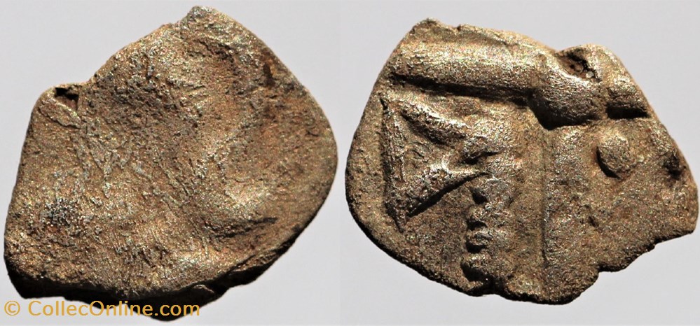 Rutènes - Obole aux lunules monnaies antiques av jc ap celtes rutenes obole aux lunules