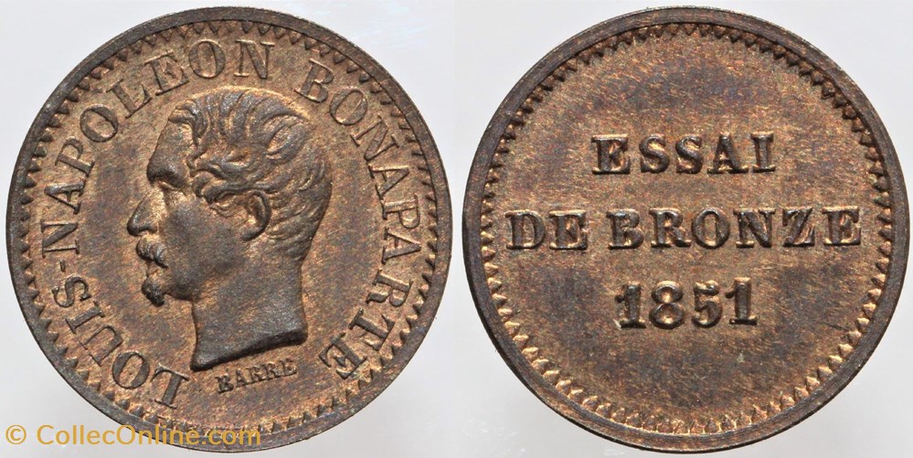 monnaies monde france 1851 second empire essai 1 centime