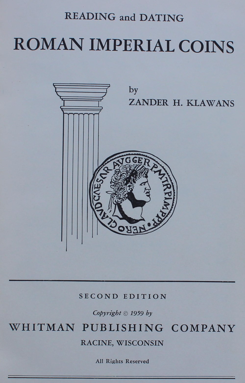1959 - Reading and dating roman... - Zander H. Klawans monnaies livres ouvrages 1959 reading and dating roman zander h klawans