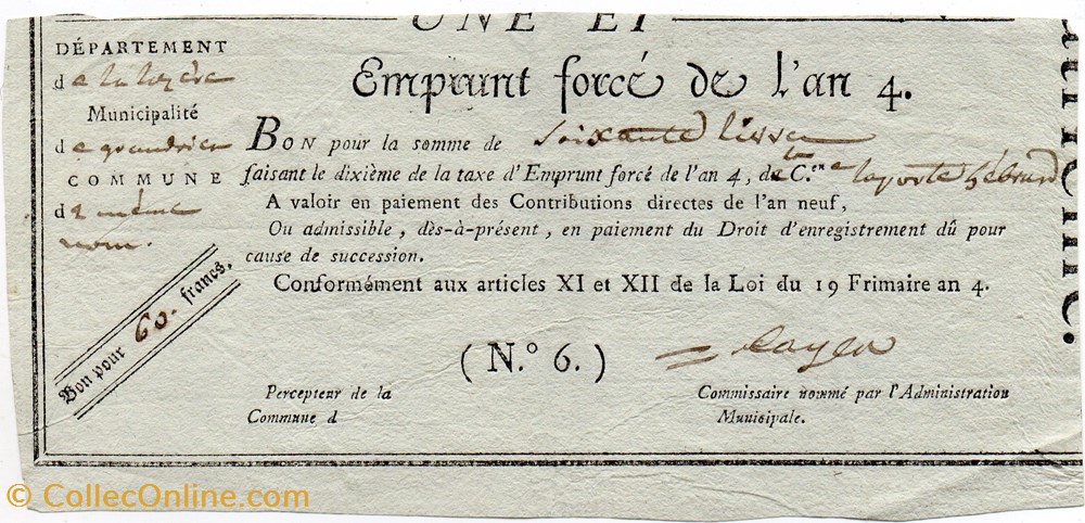billets europe france bon pour 60 francs grandrieu lozere