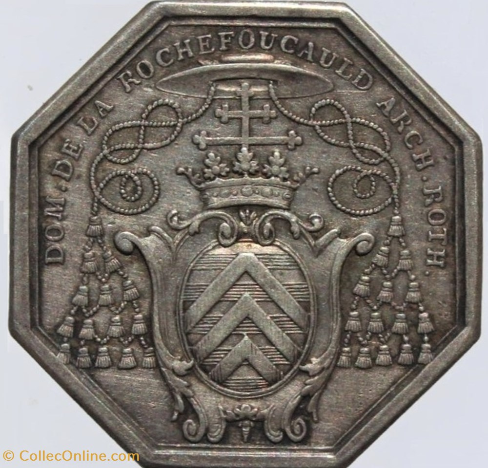 Jeton - Dominique de la Rochefoucauld 2 medailles france jeton dominique de la rochefoucauld